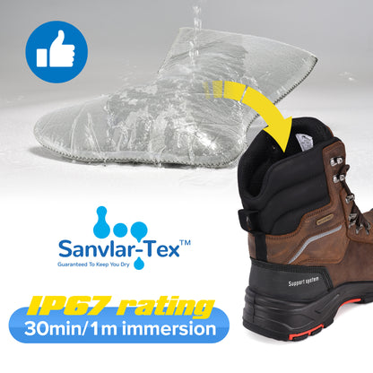 Safetoe Men's Insulated Waterproof Work Boots Composite Toe Industrial safety（H-9552）