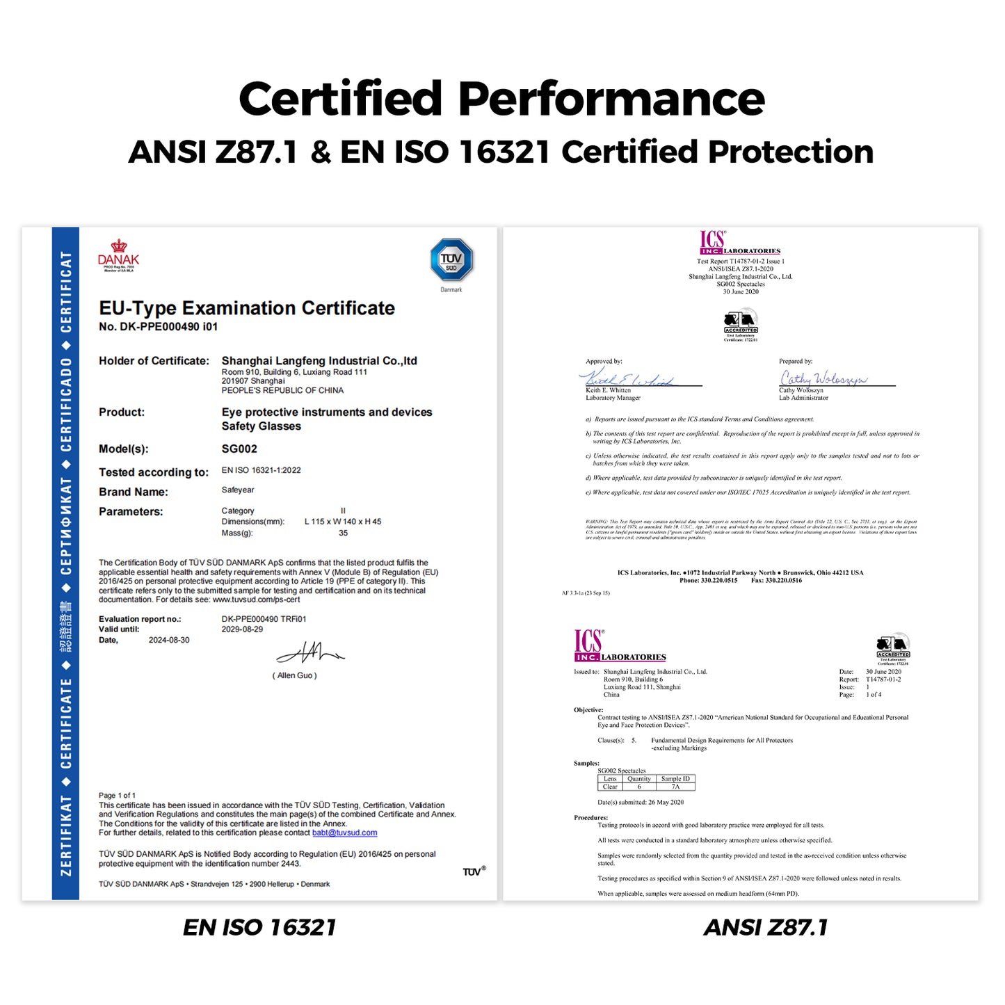 SAFEYEAR Ultra-Komfortable Klare Schutzbrille – Beschlagfrei + UV-Schutz (ANSI Z87.1 / EN166) - SG002