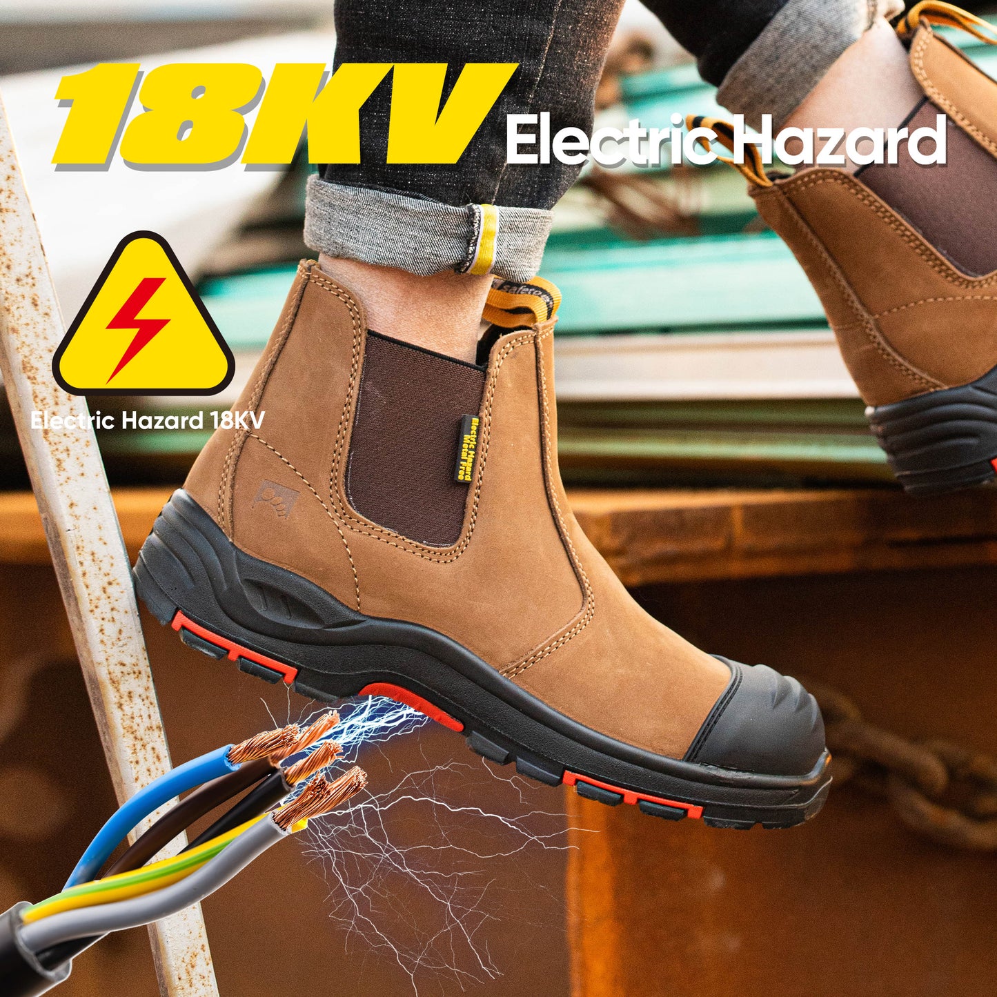 Antler Nubuck Leather Safety Work Boots M-8025NB