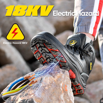 18 KV EH Black Work Boots-8356RB