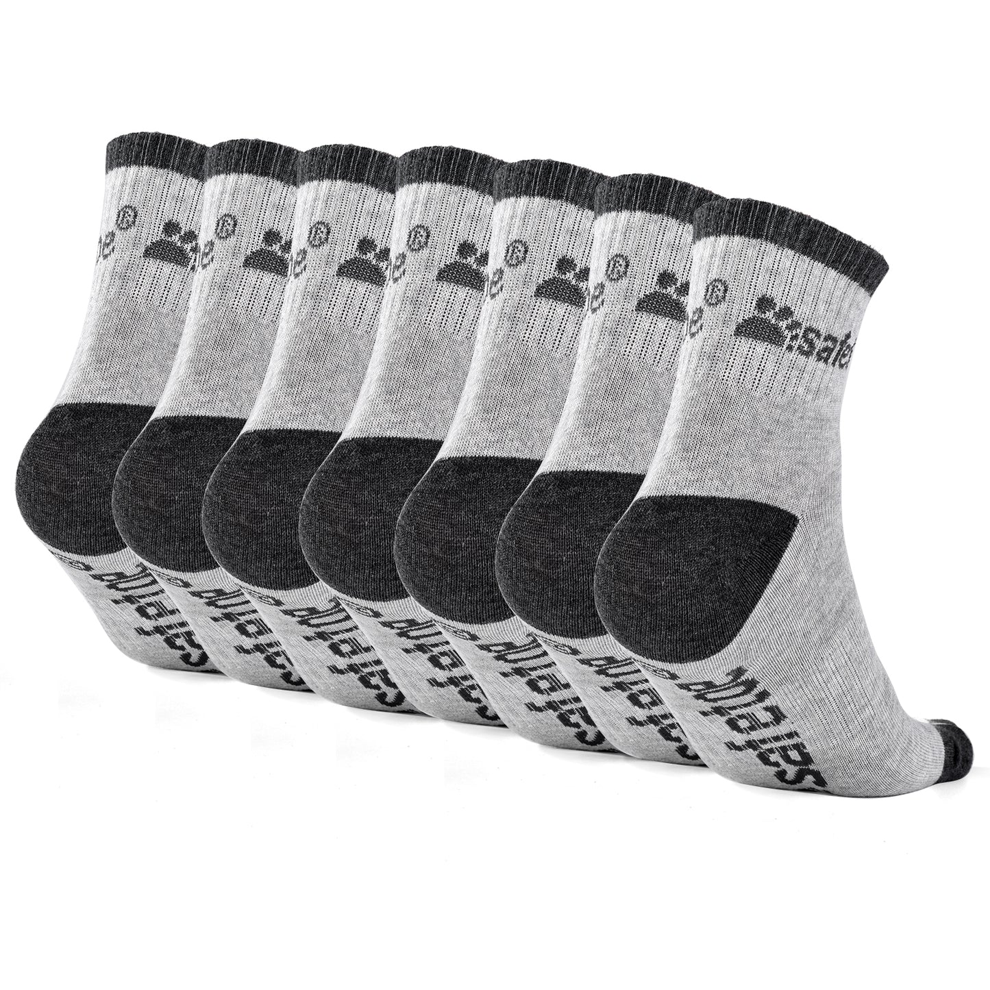 7-Pack Safetoe Moisture Control Cushioned Work Crew Socks