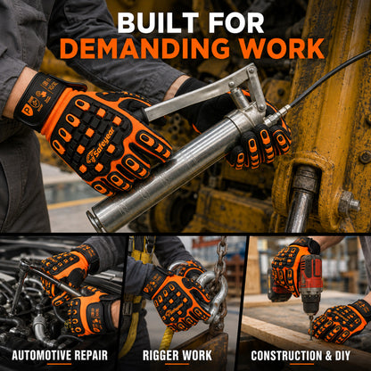 SAFEYEAR Heavy Duty Impact Work Gloves, Touchscreen Mechanics Gloves（Year）
