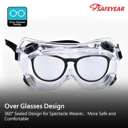 SAFEYEAR Goggles Anti Fog Safety Work Glasses【ANSI Z87.1】Anti Scratch HD Lens UV400 Protection