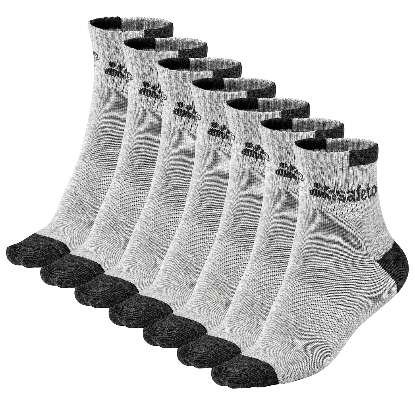7-Pack Safetoe Moisture Control Cushioned Work Crew Socks