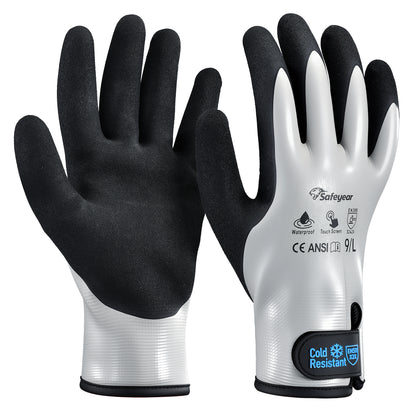 SAFEYEAR Waterproof Winter Work Gloves, EN388 EN511-30°C Cold Resistant Thermal Lined Gloves（Year）