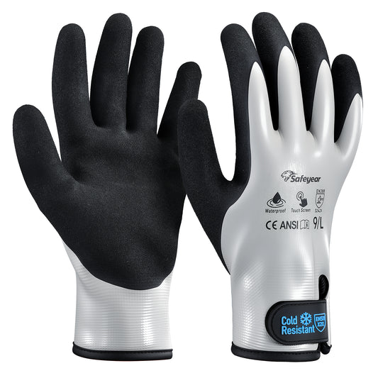 SAFEYEAR Waterproof Winter Work Gloves, EN388 EN511-30°C Cold Resistant Thermal Lined Gloves（Year）