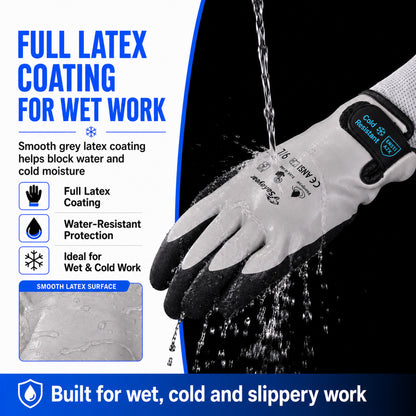 SAFEYEAR Waterproof Winter Work Gloves, EN388 EN511-30°C Cold Resistant Thermal Lined Gloves（Year）