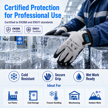 SAFEYEAR Waterproof Winter Work Gloves, EN388 EN511-30°C Cold Resistant Thermal Lined Gloves（Year）