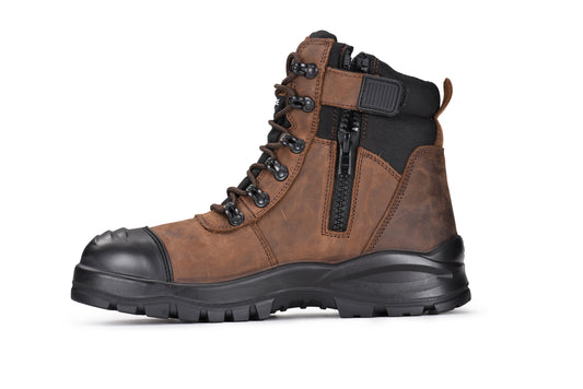 Composite Toe SafetyWork Boots Waterpro of Membrane M-8577 SD Brown
