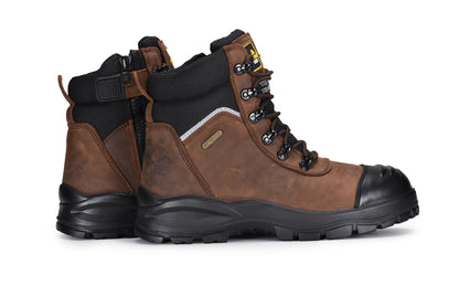 Composite Toe SafetyWork Boots Waterpro of Membrane M-8577 SD Brown