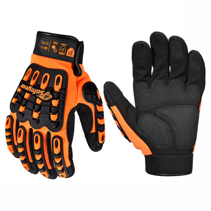 SAFEYEAR Heavy Duty Impact Work Gloves, Touchscreen Mechanics Gloves（Year）