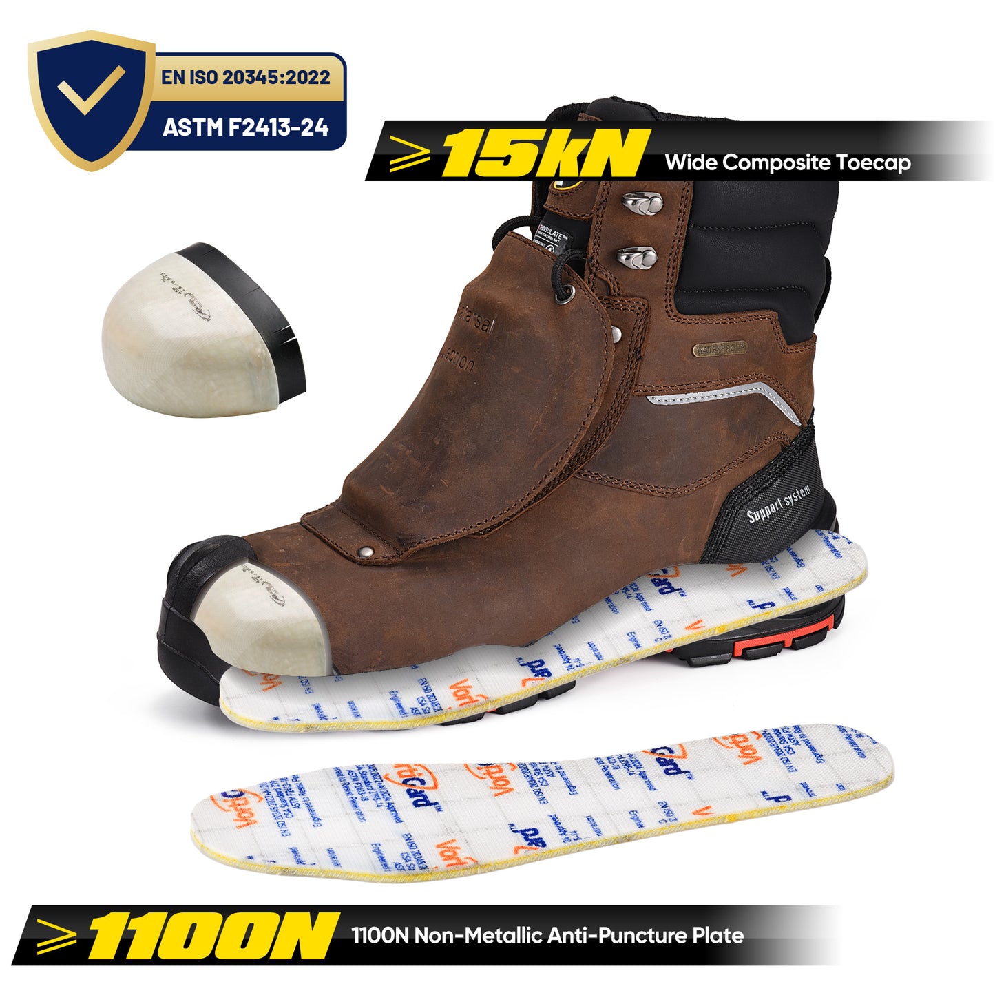 Ölbeständige Arbeitsstiefel Schweißen Hochwertig H-9552 Mittelfuß