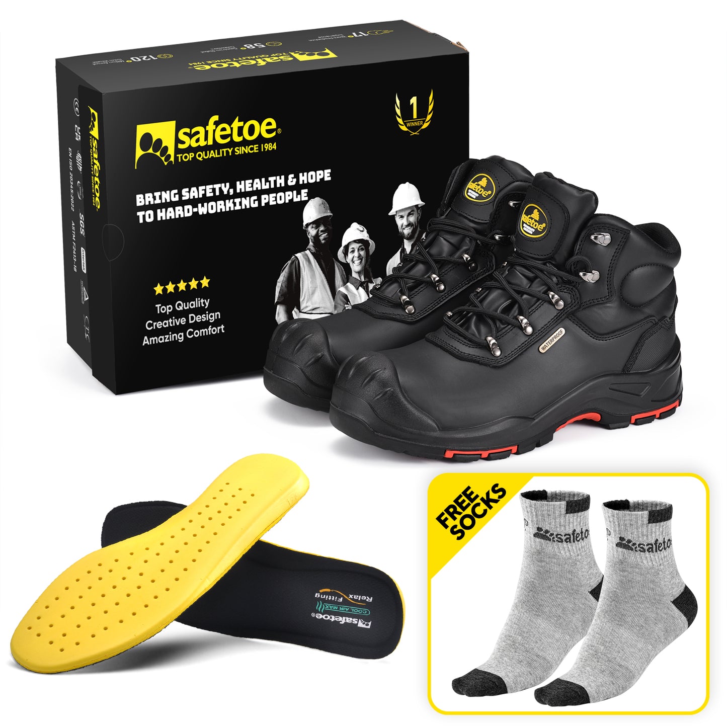Zapatos ortopédicos Safetoe, zapatos de seguridad con puntera compuesta 