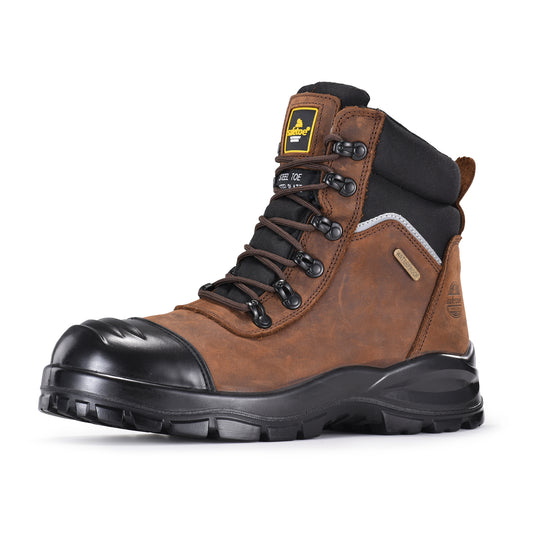 Composite Toe SafetyWork Boots Waterpro of Membrane M-8577 SD Brown