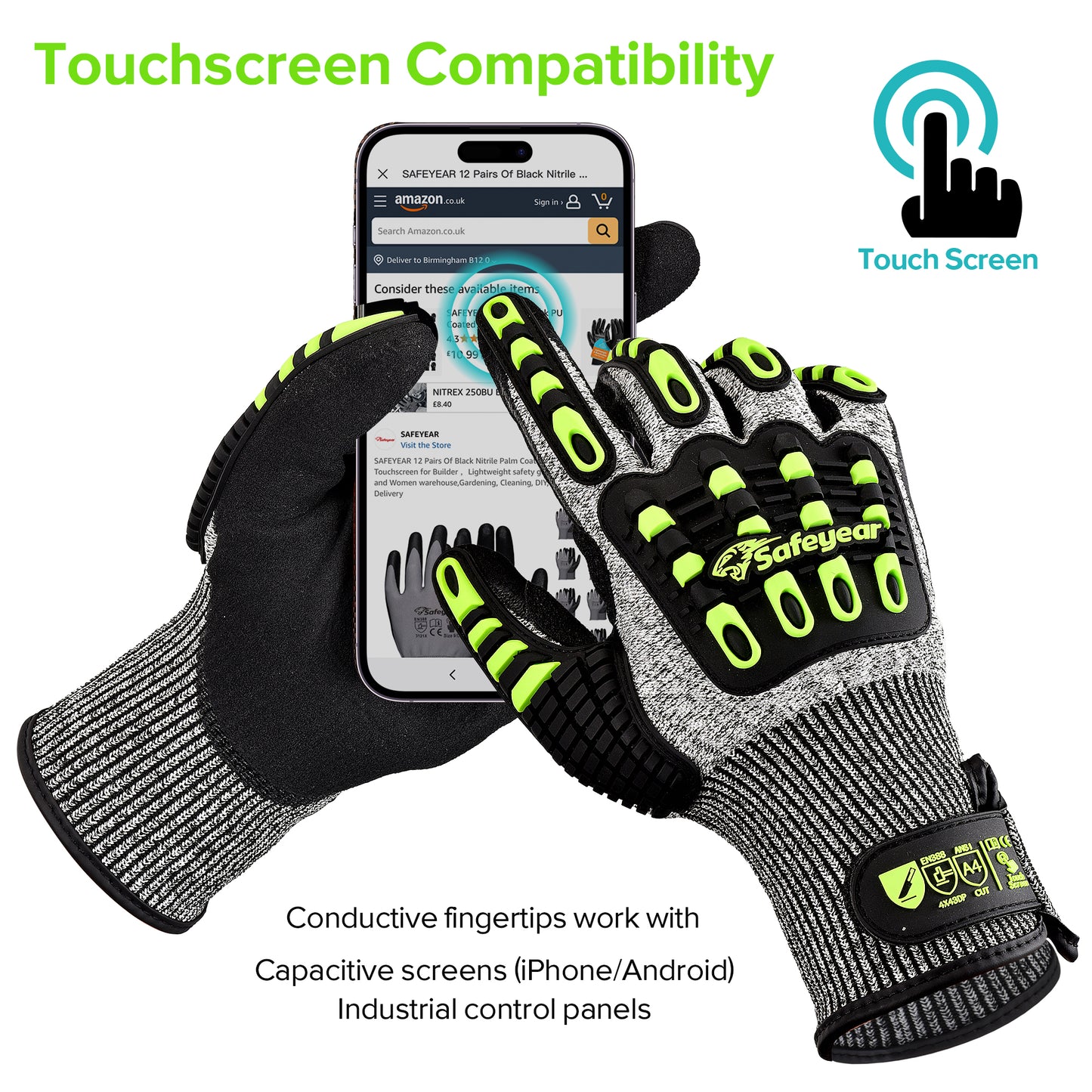 Guantes de seguridad mecánicos de Kevlar resistentes a cortes SAFEYEAR FL-HDPAYE 