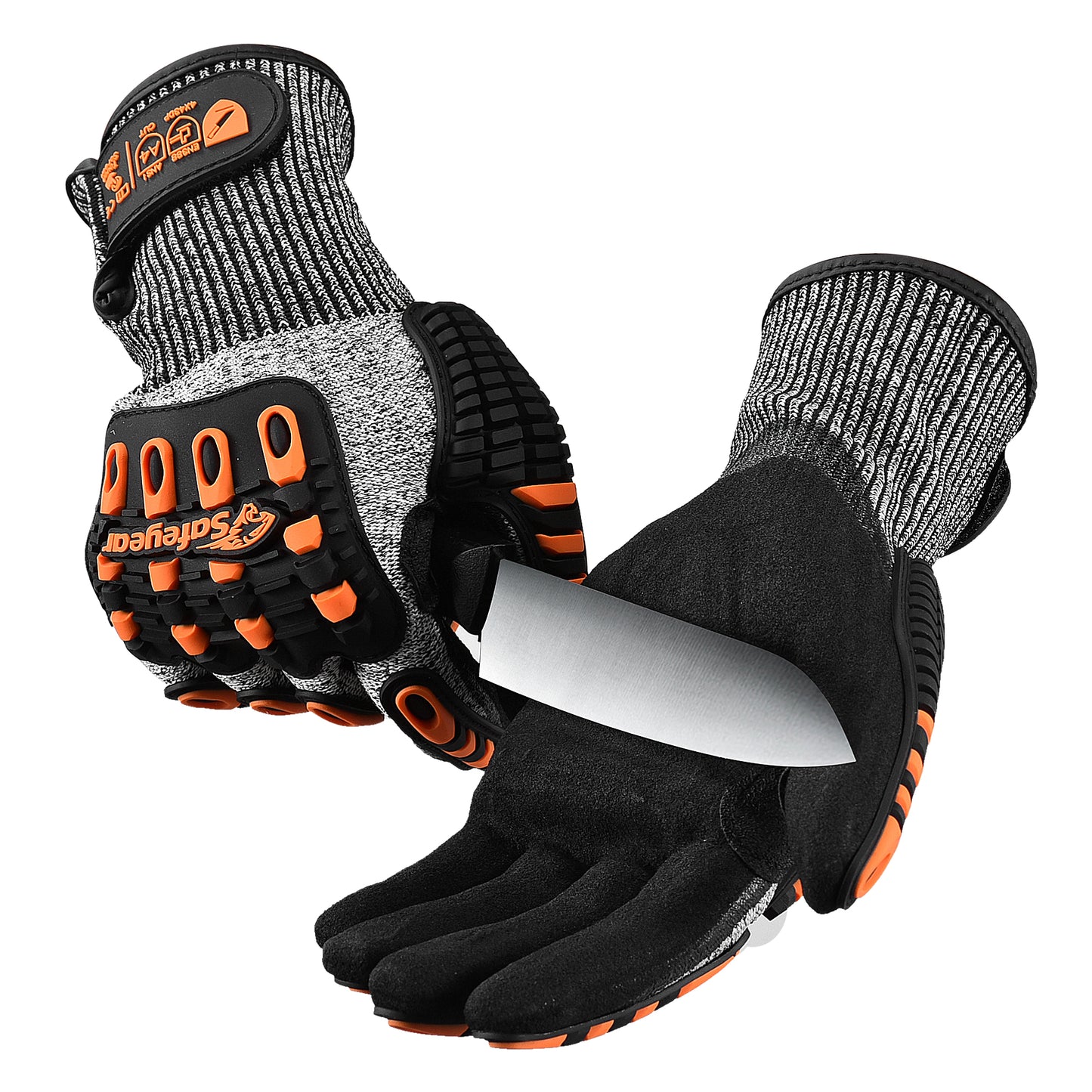 Guantes de trabajo mecánico resistentes a cortes SAFEYEAR FL-HDPAOR 