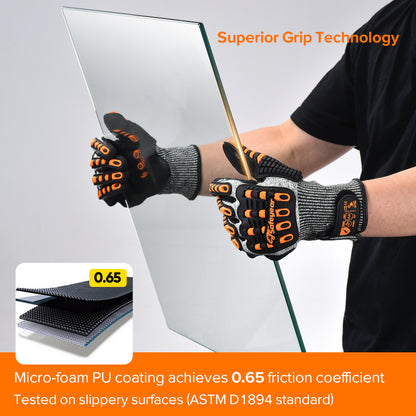 Guantes de trabajo mecánico resistentes a cortes SAFEYEAR FL-HDPAOR 