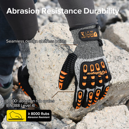 Guantes de trabajo mecánico resistentes a cortes SAFEYEAR FL-HDPAOR 