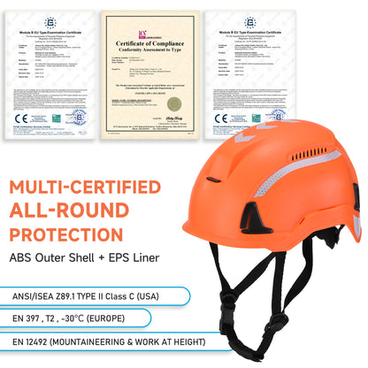 Safeyear Type II Safety Helmet, ANSI Z89.1 Class C Hard Hat, Climbing Helmet for Work at Height (Year)