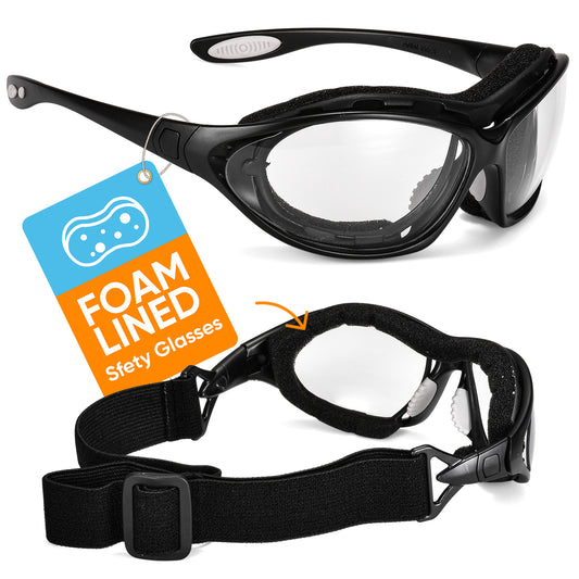 SAFEYEAR Ultra-Comfort Clear Safety Glasses – Anti-Fog + UV Protection (ANSI Z87.1 / EN166)- SG002