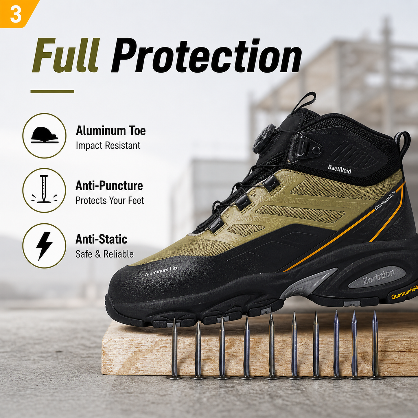 Outdoor Design Twist-Lock atmungsaktive Sicherheitsschuhe, leichte Aluminiumkappe und PE-Platte M-8589