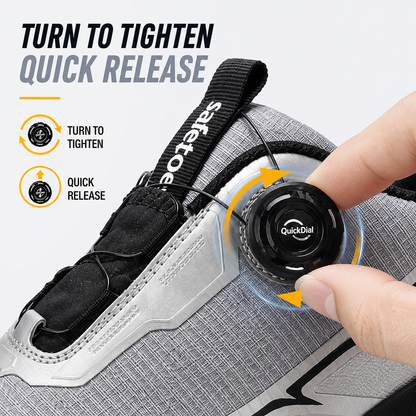 Lightweight QuickDial Safety Sneakers, S1P Aluminum Toe & Matrix-Tex PE Plate L-7601 Silver