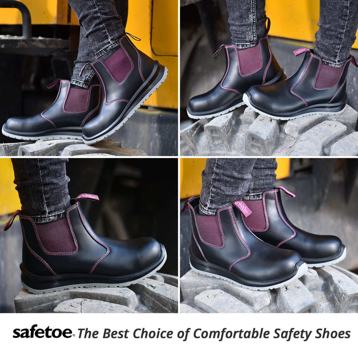 SAFETOE Safety Women Shoes Work Boots Light Weight Steel Toe Cap Water ...