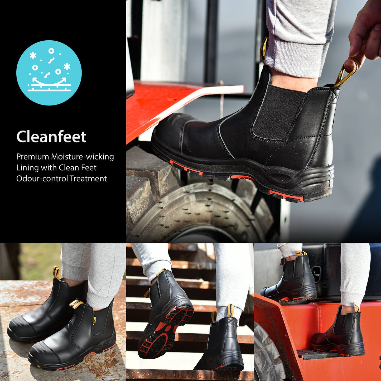 Antler NBK Black Work Boots