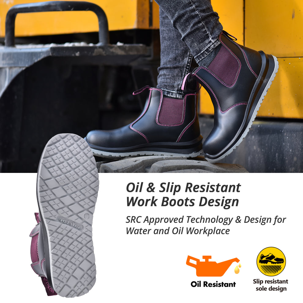 SAFETOE Safety Women Shoes Work Boots Light Weight Steel Toe Cap Water ...